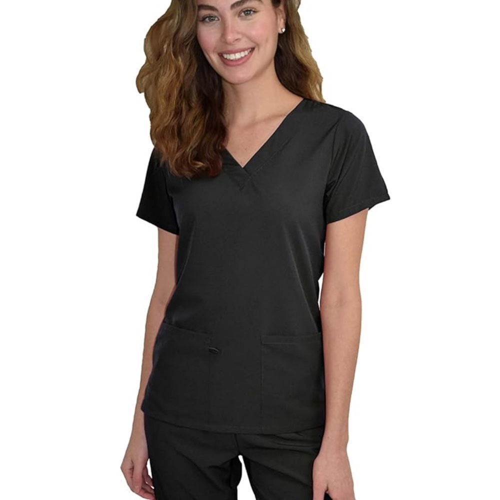 GT Performance Women’s Black V-Neck Medical Nurse Scrub Top Size: 2X